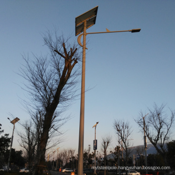 Big sale q235 solar street lamp post hot dip galvanization steel and powder painting solar street light pole